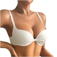 thumbnail image 3 of Ahuyic Womens Bra,Summer Plus Size Bra,Womens Thin Fixed Cup Front Opening Buckle Large Size Gathering Bra Underwear,White,L, 3 of 5