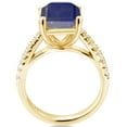 thumbnail image 3 of Gem Stone King 3.26 Ct Blue Lapis White Created Sapphire 18K Yellow Gold Plated Silver Ring, 3 of 6