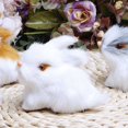 thumbnail image 4 of BINGLI 4PCS Mini Realistic Cute Plush Rabbits Lifelike Animal Easter Bunny Simulation Model Birthday Gifts Stuffed Animals and Teddy Bears Furry Rabbit Figurine, 4 of 9