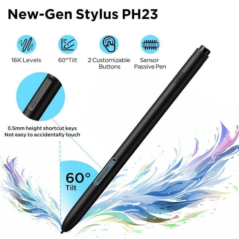 Tekentablet, draagbare grafische tablet met batterijvrije stylus en 10 sneltoetsen, 8192 drukgevoeligheid digitale grafische tekenblok voor Windows /Mac/Linux/Android/Chrome OS/OSU
