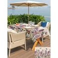thumbnail image 5 of Outdoor Tablecloth with Umbrella Hole for Patio/Picnic/Party/Camping, Purple Flowers Waterproof Table Cloth Rectangle Table Cover Washable, Spring Butterflies Lavender Daisy Beige (60"x 84"), 5 of 8