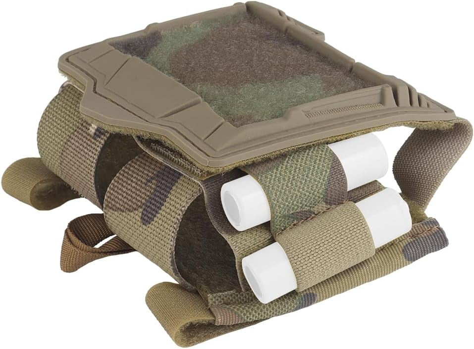 ABCISI Tactical Helmet Battery Pouch, Counterweight Pouch, Helmet Battery Pack Balance Weight Bag with Hook&Loop, Tactical Helmet Accessories, Green Camouflage