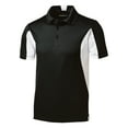 thumbnail image 7 of Yellow Rooster Mens Side Blocked Micropique Sport-Wick Polo Black/ White S, 7 of 7