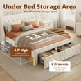 thumbnail image 6 of Tatago 1000 lbs Heavy Duty Queen Size Modern Metal Wood Platform Bed Frame with Storage Drawers 3-Layer Headboard Storage System, 2 Underbed Drawers, Built-in Charging Ports Beige, 6 of 10