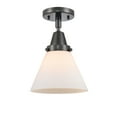 thumbnail image 4 of Innovations Lighting  Caden Cone - 1 Light 8" Flush Mount Matte White/Matte Black, 4 of 5