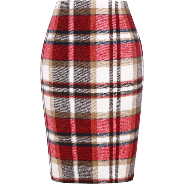 Jupe Mini à Carreaux pour Femmes Taille Haute Ligne A Jupe Crayon Automne