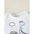 thumbnail image 5 of 6 Months Baby Boys Clothes 9 Months Boys 3PCS Fall Winter Outfits Set Animals Print Infant Boys Long Sleeve Top Pants Set with Hat Gray, 5 of 9