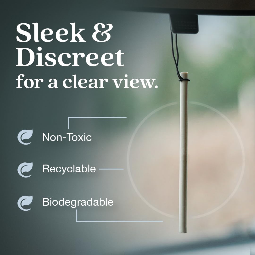Non-Toxic Car Air Freshener (Black Vanilla & Mandarin) Natural Car Air Freshener | Essential Oil Diffuser | Car Scent Lasting Over 180 Days | 3 Packs of 2 Hanging Auto Stix