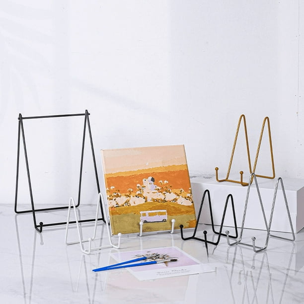 Caballete de exhibición de mesa de aluminio negro de alto ajuste con alas de brazo extensible - Soporte de marco plegable con trípode portátil para artistas - Sostiene lienzos, pinturas, libros,