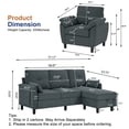 thumbnail image 2 of Soscana Living Room Furniture Set,Convertible Sectional Sofa with Storage Ottoman and Accent Chair,Modern Linen 4 Seat L Shape Couch Sofa Set with Side Pocket for Living Room,Office,Apartment,Studio, 2 of 7