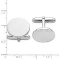 thumbnail image 5 of 925 Sterling Silver Rhodium Plated Round Cuff Links, 5 of 5
