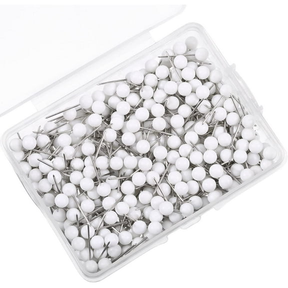 500 Pack Map Push Pins Map Tacks Small Size (White, 1/8 Inch)