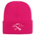thumbnail image 2 of MEICHEN Beanie for Pretty Women Fashion Breast Cancer Awareness Ribbon Embroidered Long Beanie Solid Color Knitted Cold Proof Hat Winter Accessories Pink, 2 of 4