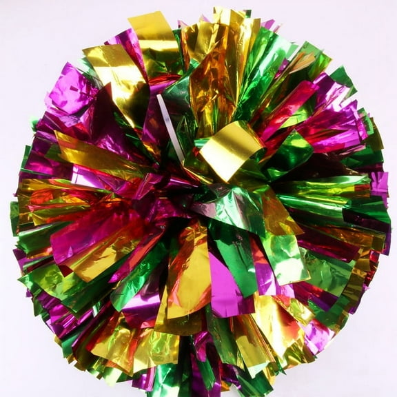 LEXSOMEO 2pcs Metallic Cheerleading Pom Poms With Handle Cheerleader Cheering Pom Poms For Team Events Cheerleaders Dance