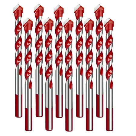 

Drill Bit 10pcs 6mm Straight Handle Stainless Steel Drill Bit Set Tile Drilling Tool for Metal Wood Plastic