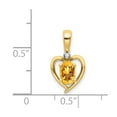 thumbnail image 3 of 14k Yellow Gold Citrine and Diamond Heart Pendant Charm, 3 of 3