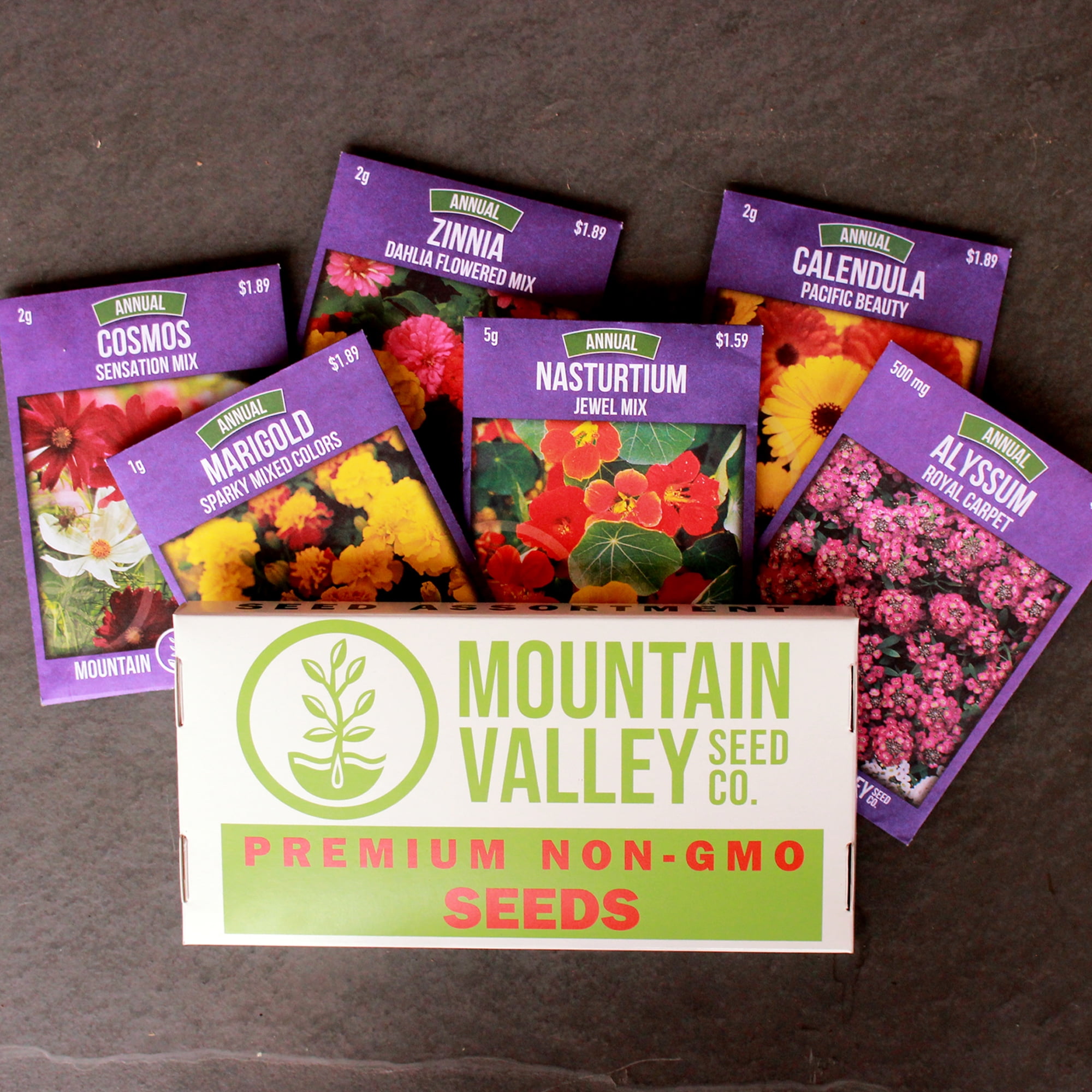 Annual Flower Garden Seed Collection - Basic Assortment - 6 Flower ...