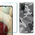 thumbnail image 1 of Slim-Fit TPU Fashion Phone Case for Samsung Galaxy A03s, with Tempered Glass Screen Protector, by OneToughShield ® - Camo B/W, 1 of 4