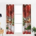 thumbnail image 5 of Hokiten Red Christmas Blackout Curtains | Light Blocking Print Window Curtains, Xmas Tree Farmhouse Snowflake Thermal Insulated Window Drapes for Living Room Kitchen Cafe (2 Panels, 104"W x 63"L), 5 of 7