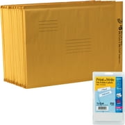 Duck Brand Kraft Bubble Mailers, Manila, 120-Count, 10.5" x 15" and Avery Print or Write File Folder Labels 5202, 1/3 Cut, 252-Pack Bundle