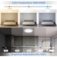 thumbnail image 2 of TEMOGU-23inch/50W LED Flush Mount Ceiling Light Fixture with Remote Control, 3000K-6500K Adjustable Nightlight, Low Profile Ceiling Lights for Bedroom Kitchen Living Room[White], 2 of 4
