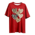 thumbnail image 3 of Hxlamzoo Women's Plus Size T-shirt Valentine's Day Heart Print Round Neck Short Sleeve Tops Spring Summer XL-5XL, 3 of 4