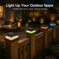thumbnail image 4 of TEIPUERY 4 pack Solar LED Post Cap Lights for 4x4 Fence and Deck Posts, 8 RGB Modes, Black, 4 of 9