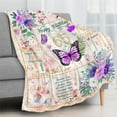thumbnail image 2 of 65th Birthday Blanket, 65 Year Old Gifts for Women, Happy 65th Birthday Gift Ideas, Butterfly Flower Throw Blanket Decorations Gifts for Birthday Anniversary Christmas Warm Flannel Blankets 50x60, 2 of 6