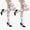White, variant on 2 Pairs B50 British Style Lace-up Striped Thigh High Stockings, Subculture Embroidered Black and White Bandage Long JK Hosiery