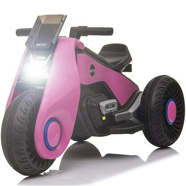 6v Children S Electric Motorcycle Double Drive Battery Powered Ride On Cars With Mp3 Player And Led Headlights Ride On Toys For 3 6 Years Toddlers Kids Boys Girls Birthday Gifts Pink W6924