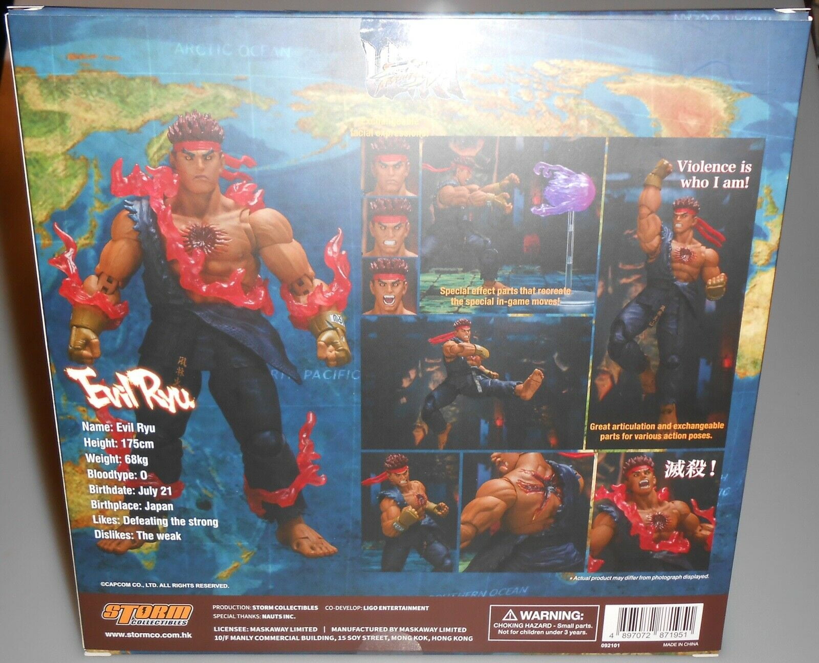 Storm Collectibles Ultimate Street Fighter IV Evil Ryu Action Figure red