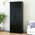 thumbnail image 6 of HLR Freestanding Durable Kitchen Pantry Storage Cabinet with Adjustable Shelves, Black, 6 of 11