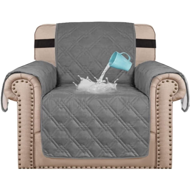 Fundas impermeables para sillas para sala de estar, fundas para sillones para perros/mascotas, funda de cuero para sofá, protector de silla con correa antideslizante, lavable a máquina (silla de 23",