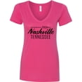 thumbnail image 3 of Inktastic From Nashville, Tennessee State Capital Distressed Text Women's V-Neck T-Shirt, 3 of 5