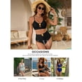 thumbnail image 5 of SHEWIN Swimsuit for Women 2 Piece Bathing Suits High Waist Bikini Sets Texture Swimming Suits Full Coverage Beach Essentials Black L, 5 of 10