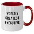 thumbnail image 2 of Funny Executive Gifts from Santa for Men - World's Greatest Executive, Two Tone Coffee Mug, Christmas Unique Gifts, Executive Office Decor, 2 of 4