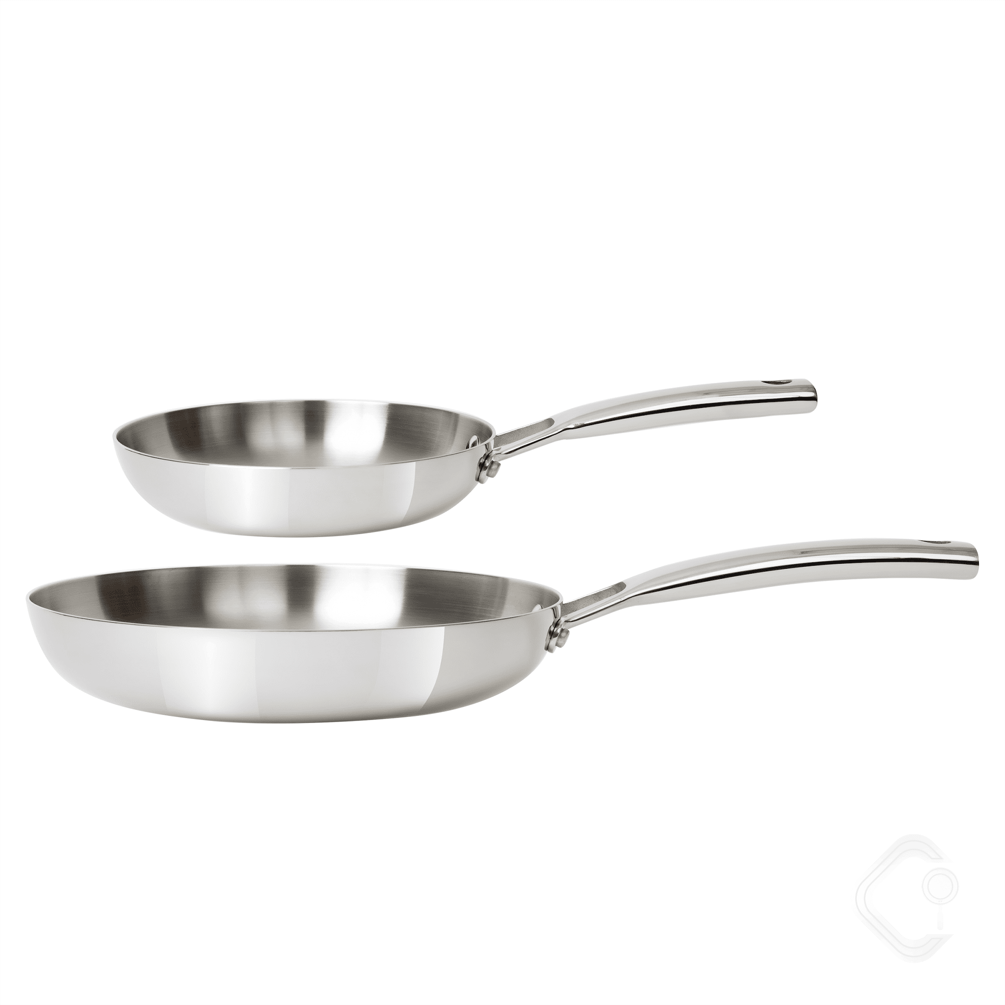 CoreClad 2PC Tri-Ply Stainless Steel Skillet Set, Induction Ready