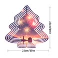 thumbnail image 3 of Metal Hanging Christmas Tree-Shaped Wind Spinner - Festive Garden Decoration with Vibrant Fireworks & Serene Landscape Design, 3 of 7