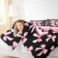 thumbnail image 4 of Manfei Personalized Initial E Bedding Comforter Set 2pcs for Preppy Child,Dreamy Princess Twin Comforter Sets Microfiber,Pink Ribbon Bow Knot Breathable Bedding Set,Luxury Bedroom Decor,Reversible, 4 of 8
