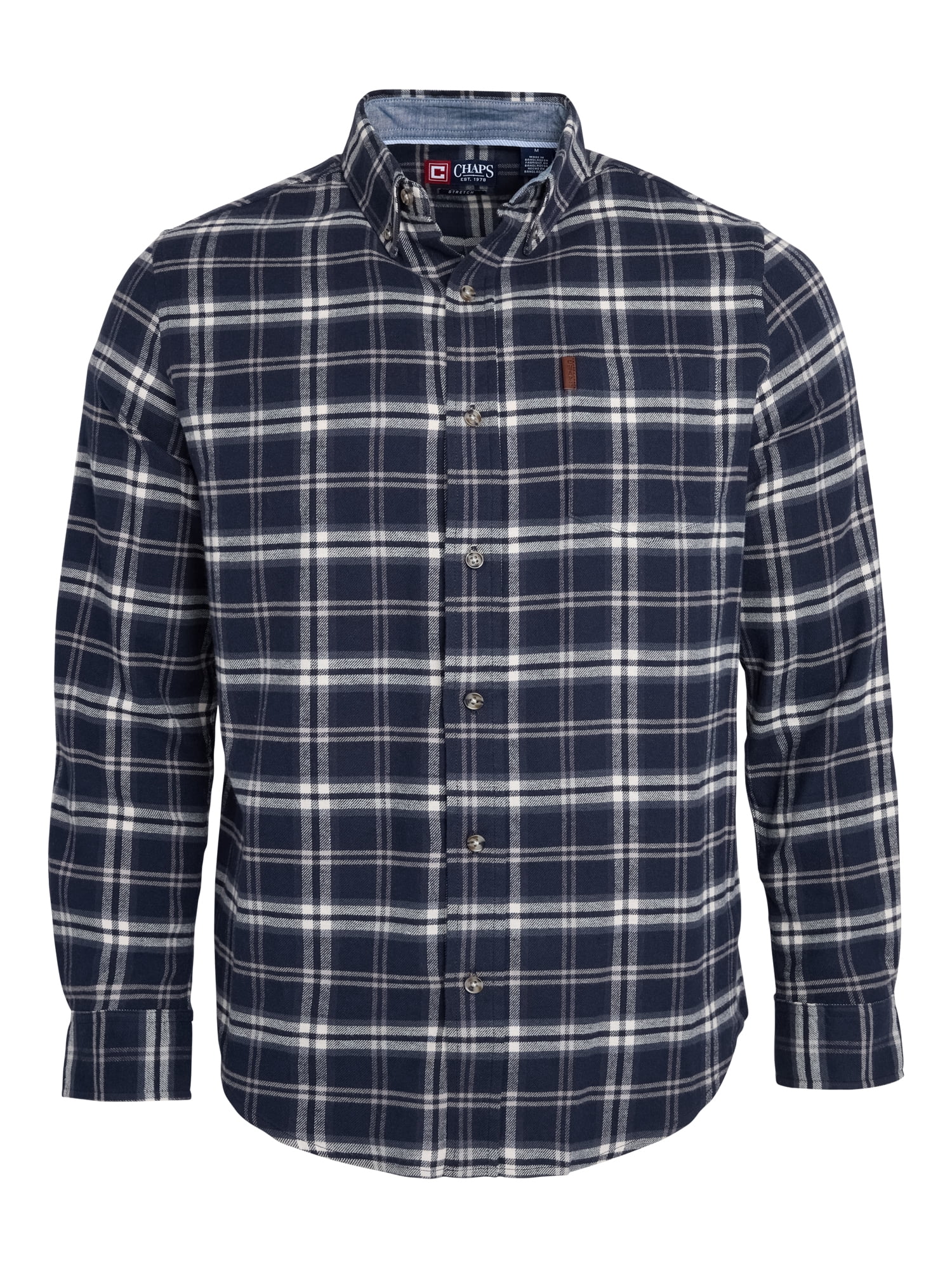 Chaps Men's and Big Men's Comfort Stretch Flannel Shirt, Sizes S-2XL