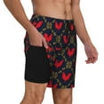 thumbnail image 2 of Yiaed Red Rooster Print Mens Swim Trunks Bathing Suit Compression Liner Beach Swim Shorts Swimwear Quick Dry Zipper Pocket No-Chafing Board Short-Medium, 2 of 6