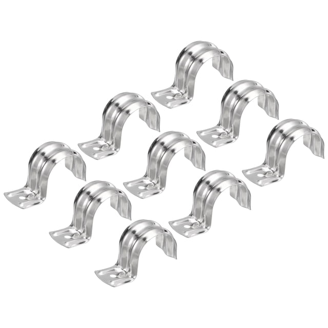 Unique Bargains 25Pack 1 Inch Rigid Pipe Straps One Hole Straps Stainless Steel Pipe Clamp