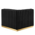 thumbnail image 4 of Modular Sofa Corner Chair, Gold Black, Velvet, French Living Lounge Cafe Lobby Hospitality Restaurant, Modern Contemporary Boutique HB33782, 4 of 6