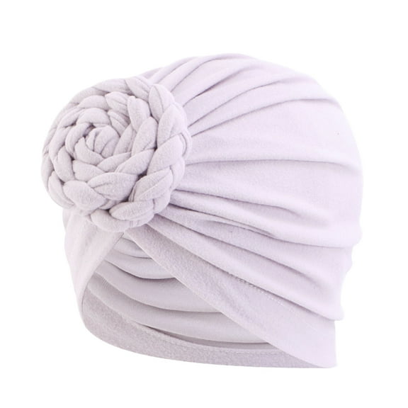 yunLXY Summer Caps Grey Muslim hat Women Turban Hat Cancer Chemo Cap Hair Bonnet Head Scarf Wrap Cover One Size 1PC