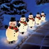 5-Piece Lighted Snowman Lawn Stakes