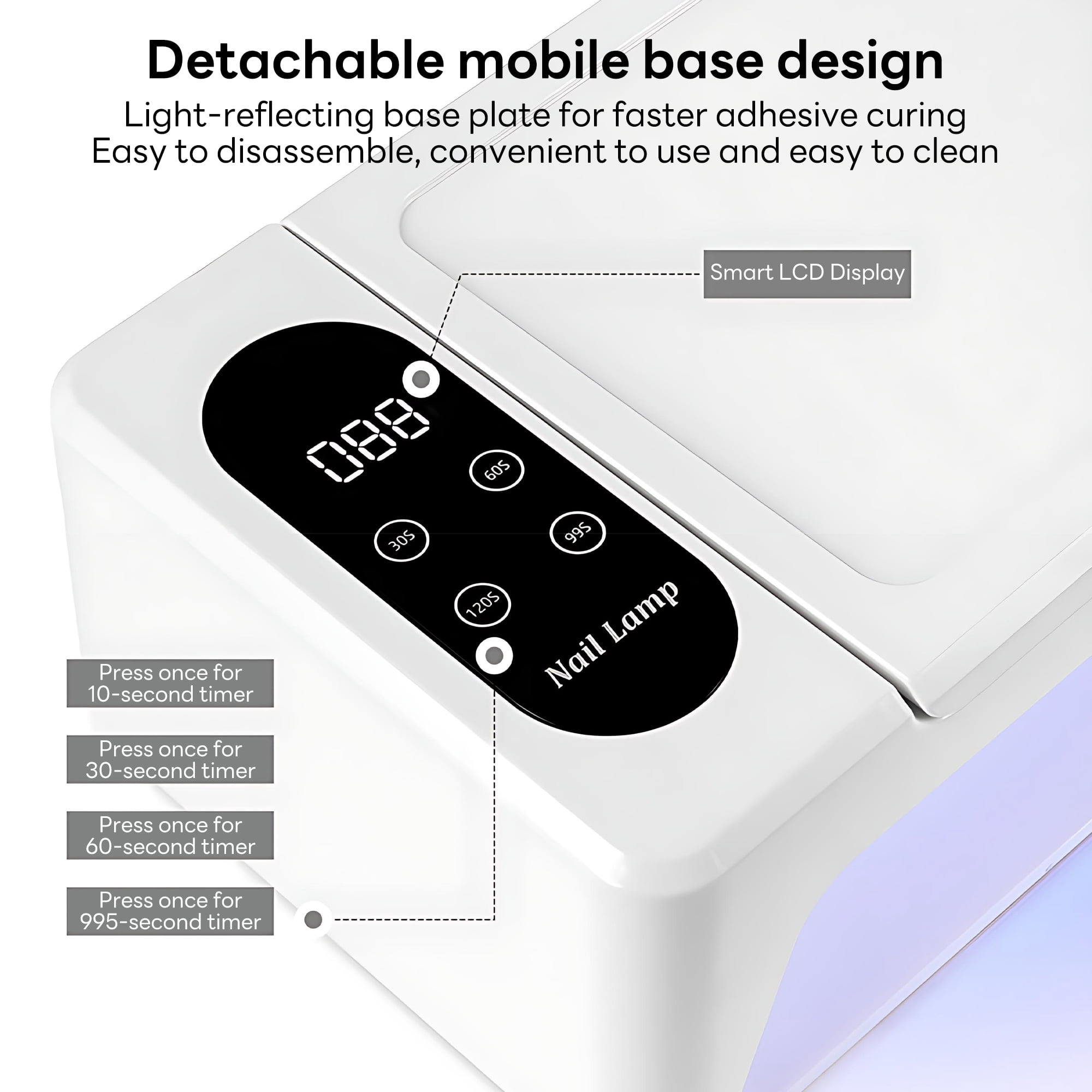 INSMART UV LED Nail Lamp, 380W Nail Dryer for Gel Polish, 4 Timers, 96 Lamp Beads and Automatic Sensor for Manicure Salon and Home