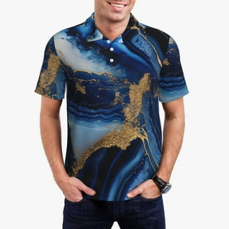 Kdxio Retro 80s Style Print Men's Short Sleeve Polo Shirt