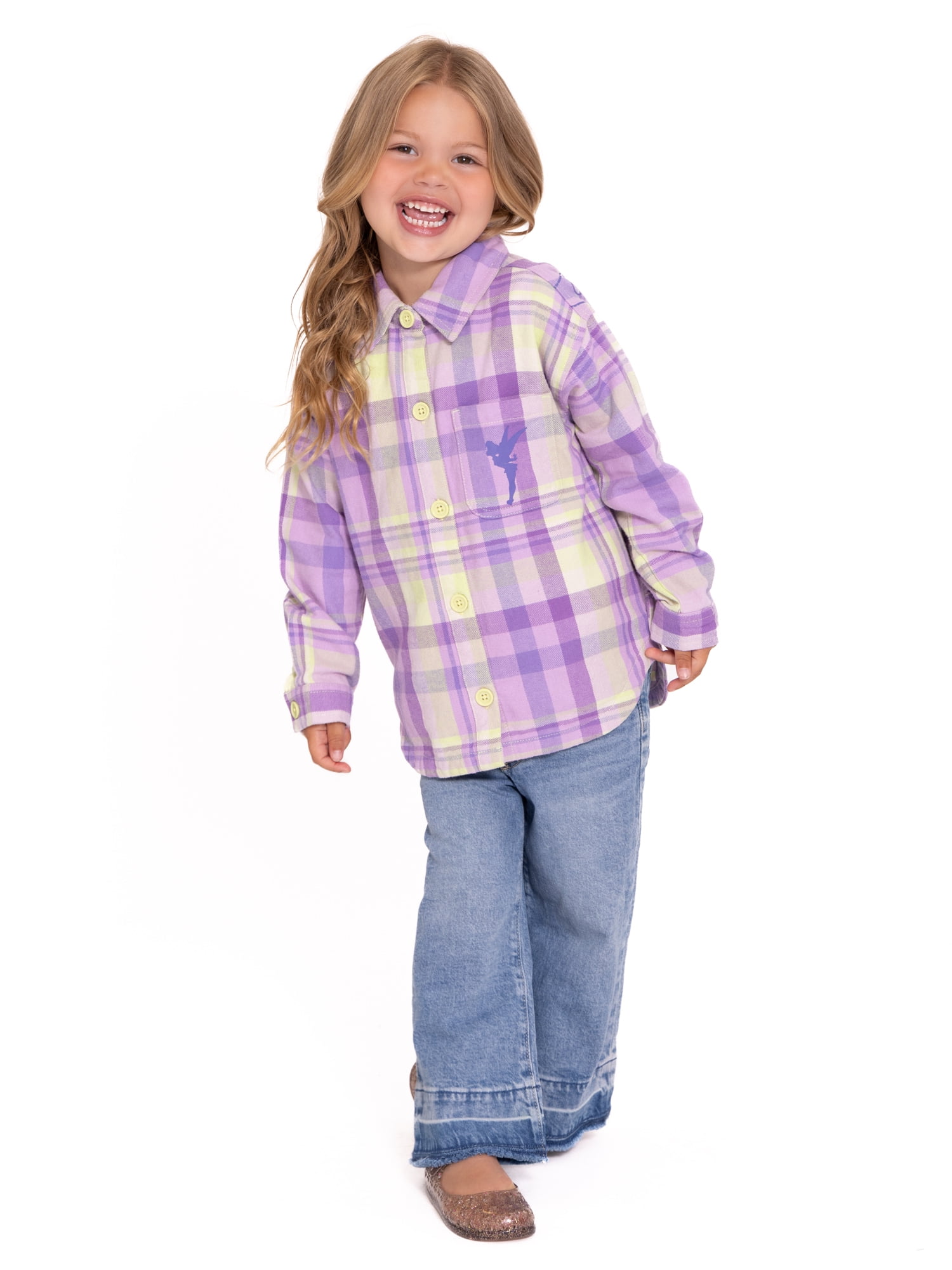 Disney Tinkerbell Toddler Girls Shacket, Sizes 12 Months - 5T