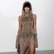 thumbnail image 5 of Vestido de mujer FLhrweasw con abertura alta cuello alto cordón corto de verano sin mangas, 5 of 9