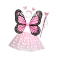 thumbnail image 2 of Conjunto de disfraz de hada para niñas, diadema con alas de mariposa, cosplay para fiesta de cumpleaños Falda de puntos, 2 of 9
